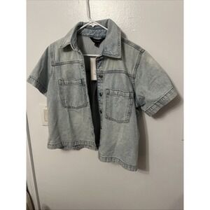 Caligraphie Denim Jacket Size Large Light Blue